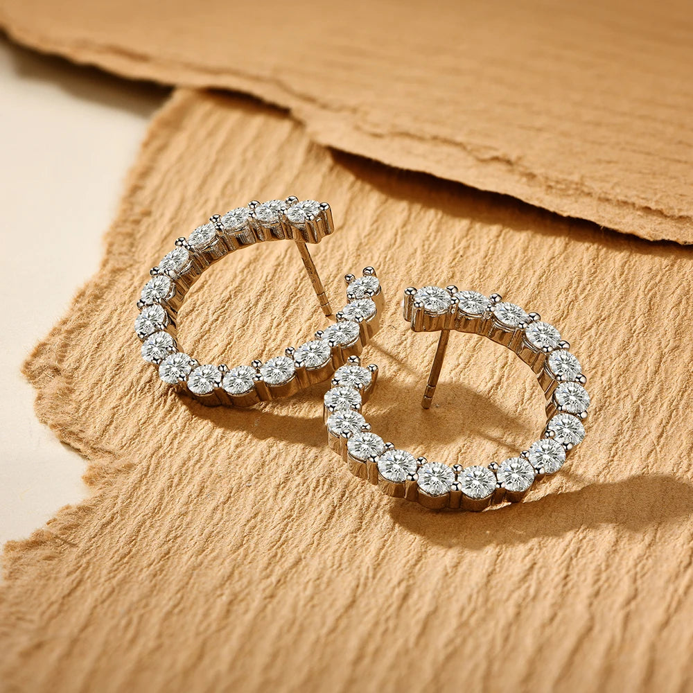 925 Sterling Silver Passed the Diamond Test Wedding Earrings