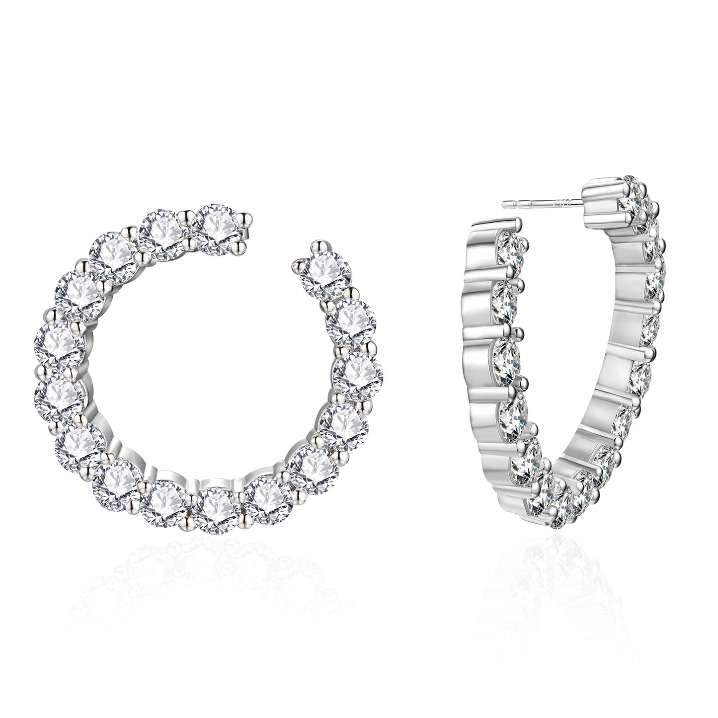 925 Sterling Silver Passed the Diamond Test Wedding Earrings