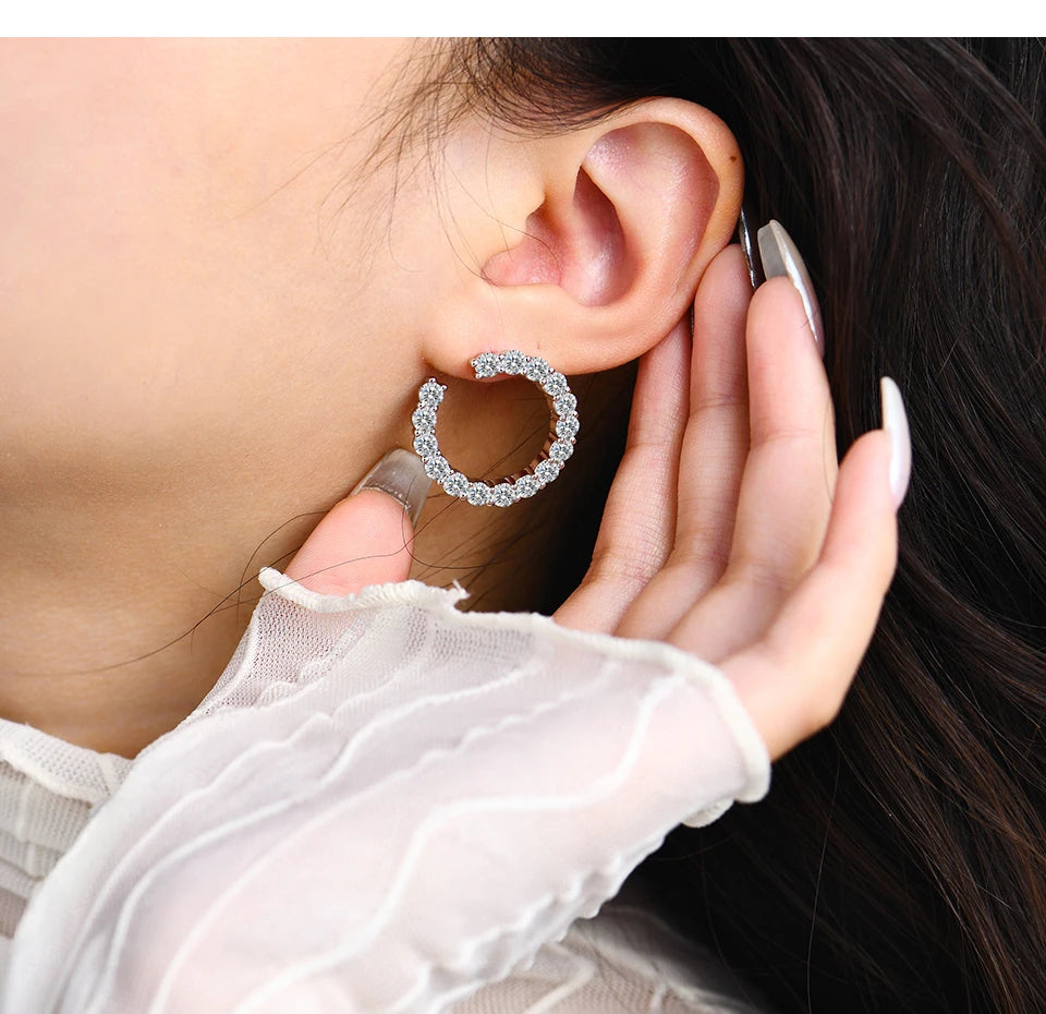 925 Sterling Silver Passed the Diamond Test Wedding Earrings