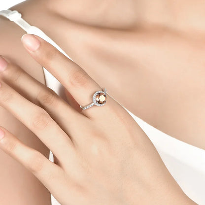 S925 Wedding Band Color Change Stone Silver Ring
