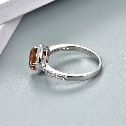 S925 Wedding Band Color Change Stone Silver Ring
