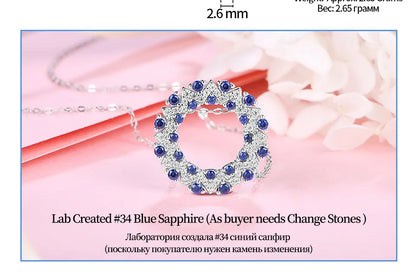 Solid 925 Sterling Silver Halo Pendant Necklace
