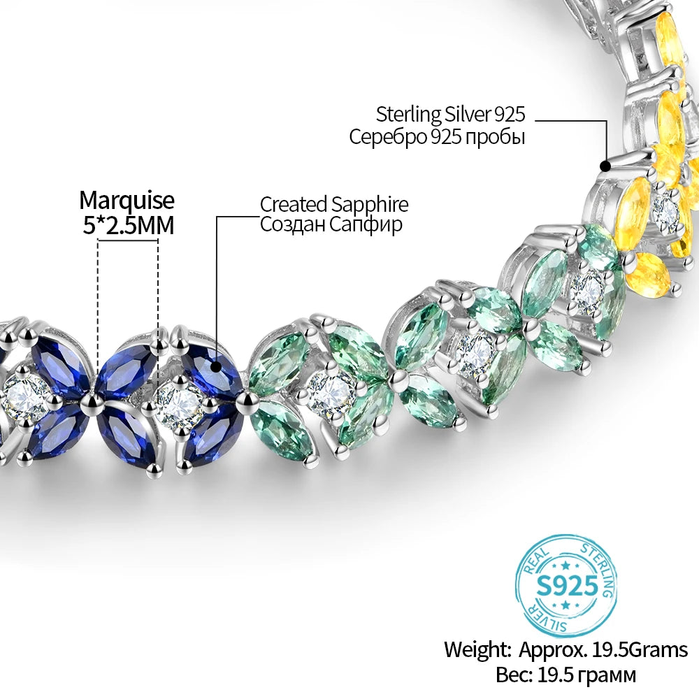 S925 Sapphire Sterling Silver Bracelet