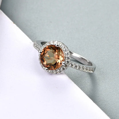 S925 Wedding Band Color Change Stone Silver Ring