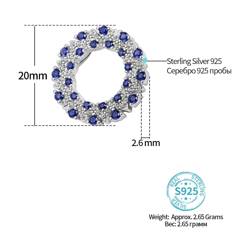 Solid 925 Sterling Silver Halo Pendant Necklace