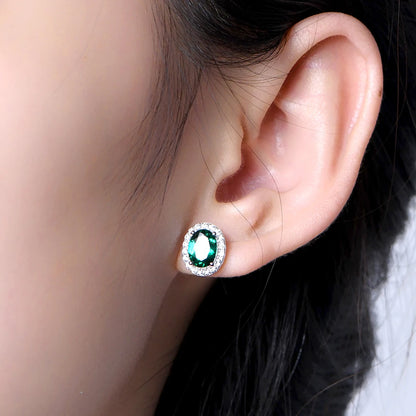 Vintage 925 Sterling Silver Lab Grown Moissanite Earrings