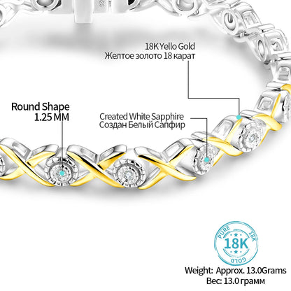 925 Silver 18K Gold Plated Tennis Bracelets
