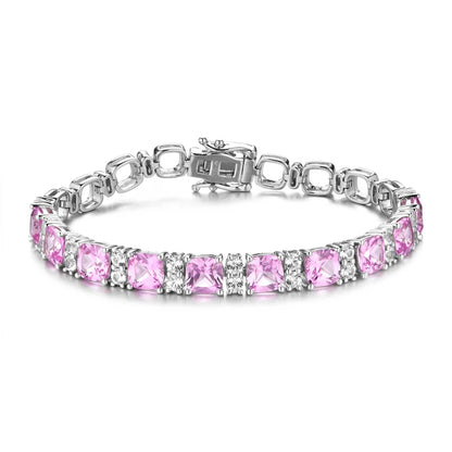 925 Silver Jewelry Original Created Blue Spinel Bracelet