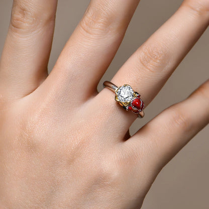 Luxury 925 Sterling Silver Christmas Ring