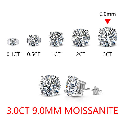 6.5mm D Color Moissanite Stud Earrings