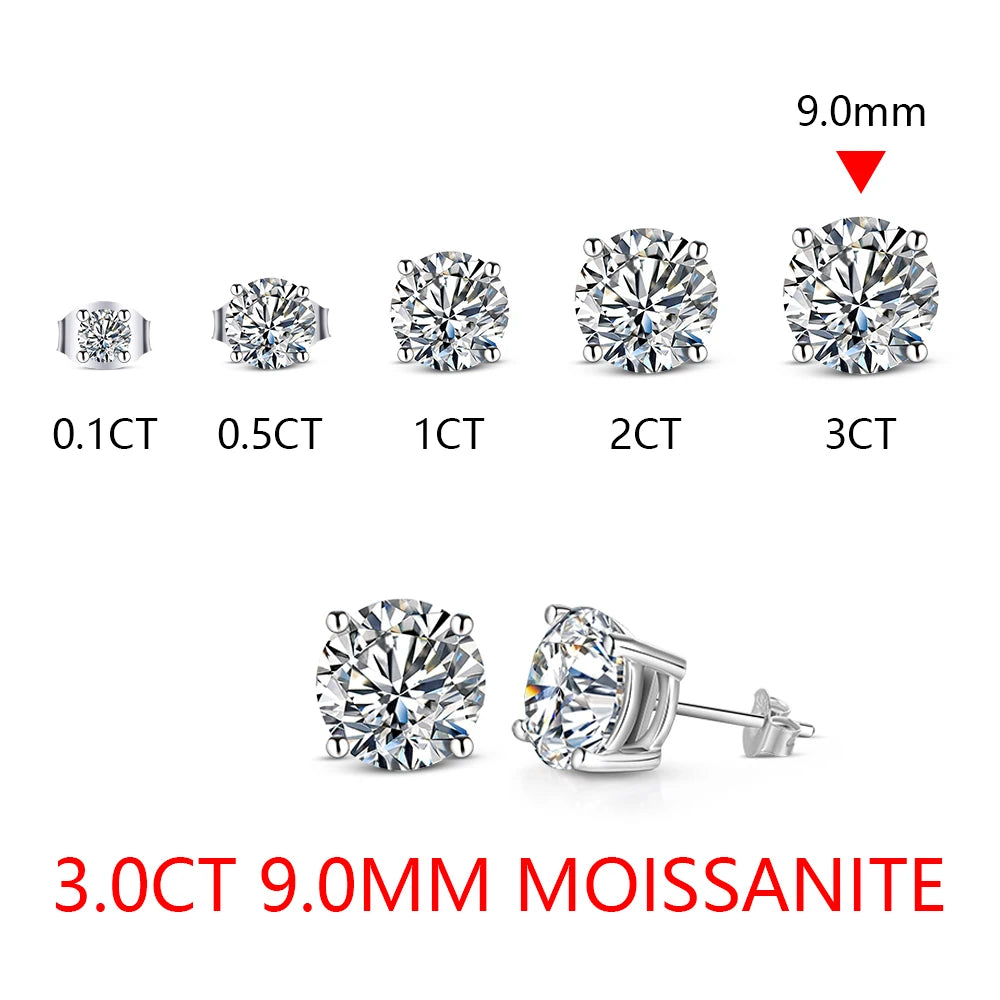 8.0mm D Color Moissanite Stud Earrings