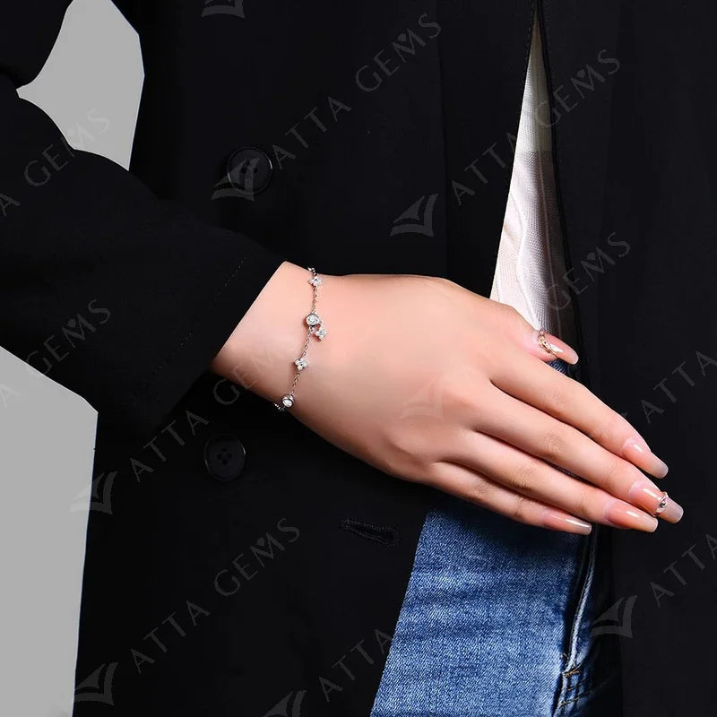 925 Sterling Silver Classic Moissanite Bracelet