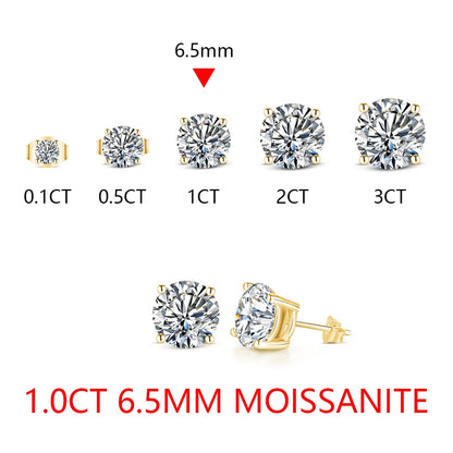 8.0mm D Color Moissanite Stud Earrings