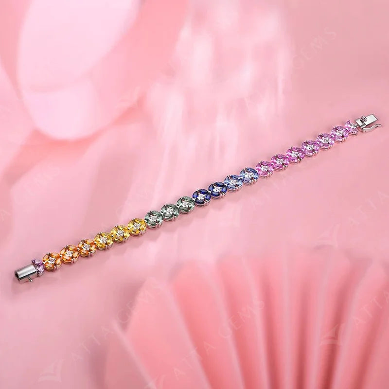 S925 Sapphire Sterling Silver Bracelet