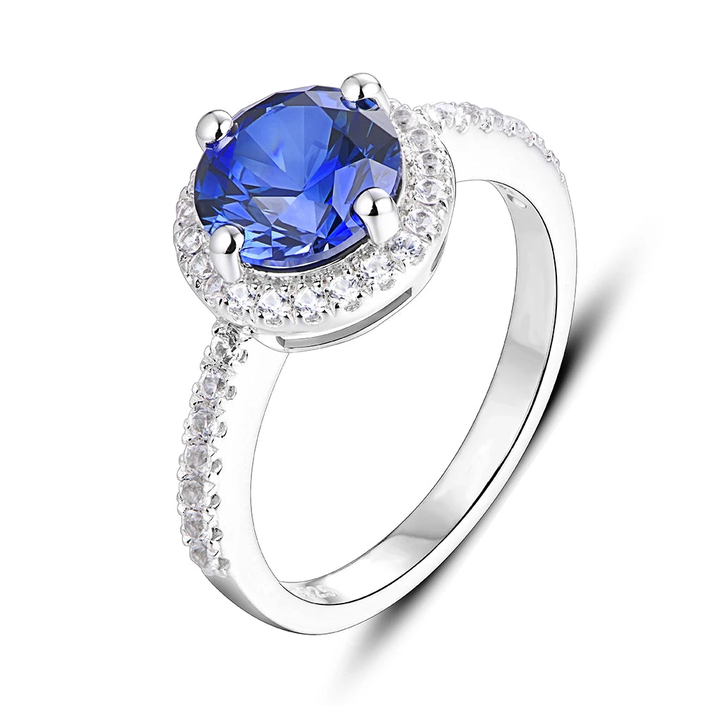 S925 Wedding Band Color Change Stone Silver Ring