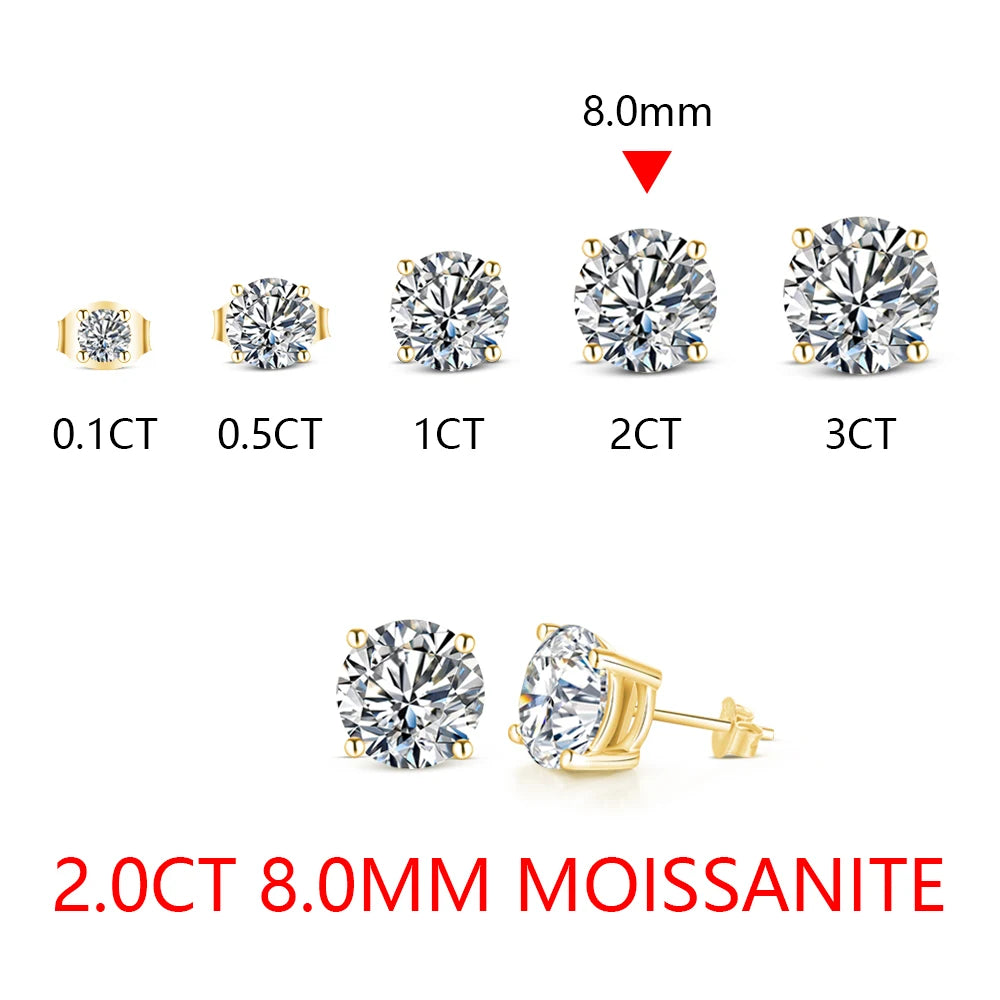 8.0mm D Color Moissanite Stud Earrings
