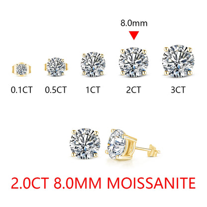 8.0mm D Color Moissanite Stud Earrings