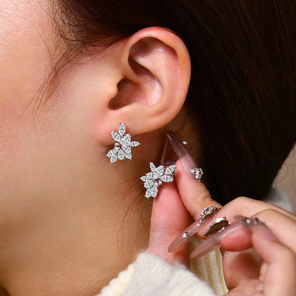 Luxury 10K 14K Gold Moissanite Stud Earrings