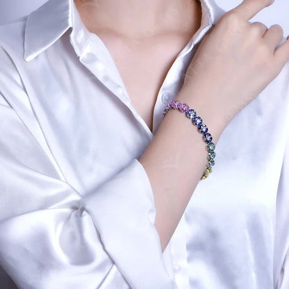 S925 Sapphire Sterling Silver Bracelet