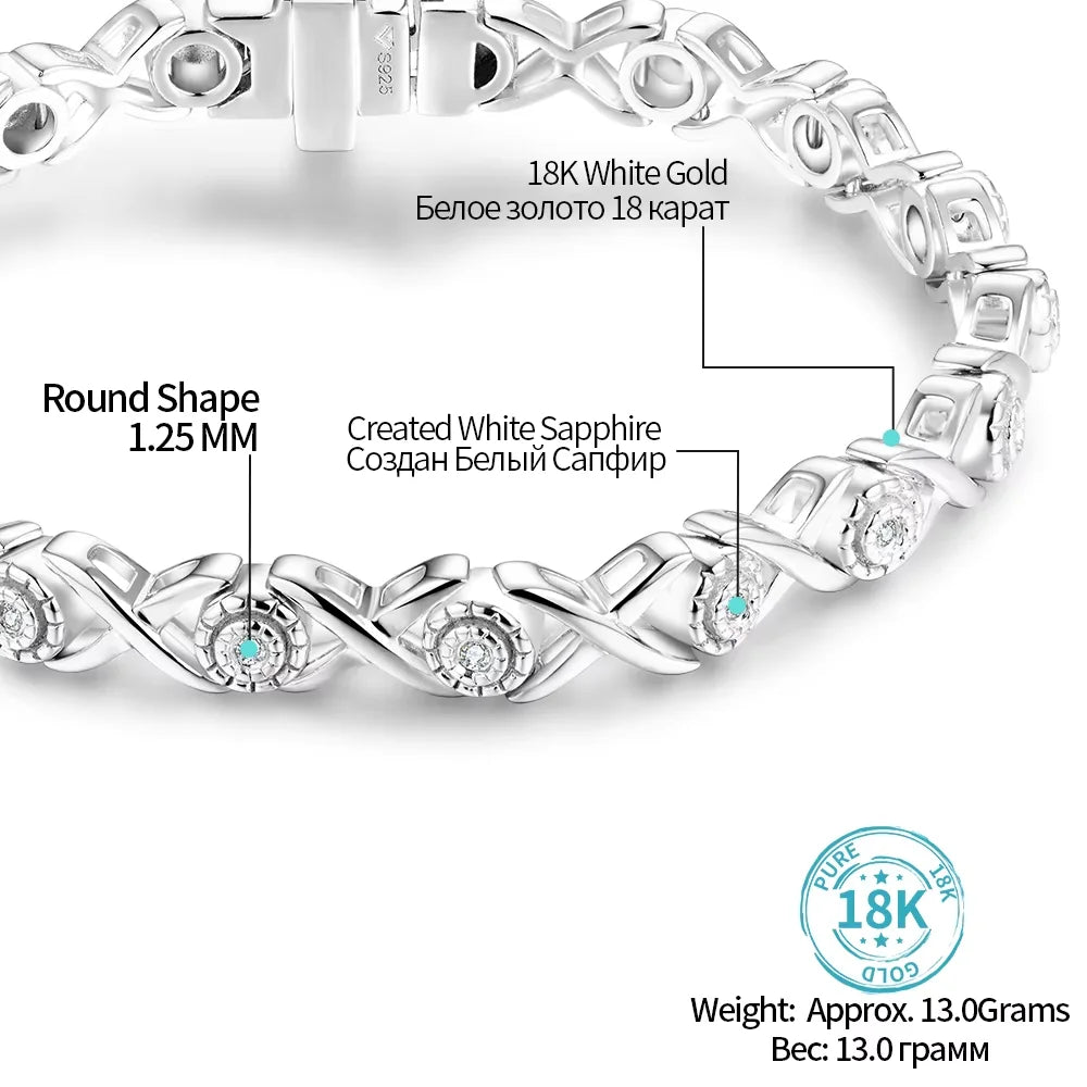 925 Silver 18K Gold Plated Tennis Bracelets