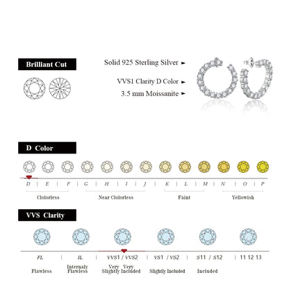 925 Sterling Silver Passed the Diamond Test Wedding Earrings