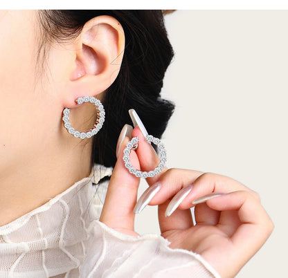 925 Sterling Silver Passed the Diamond Test Wedding Earrings
