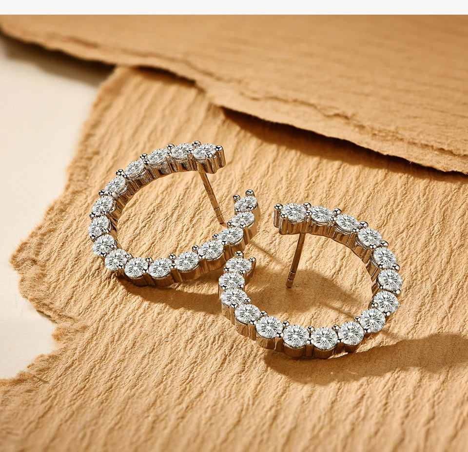 925 Sterling Silver Passed the Diamond Test Wedding Earrings