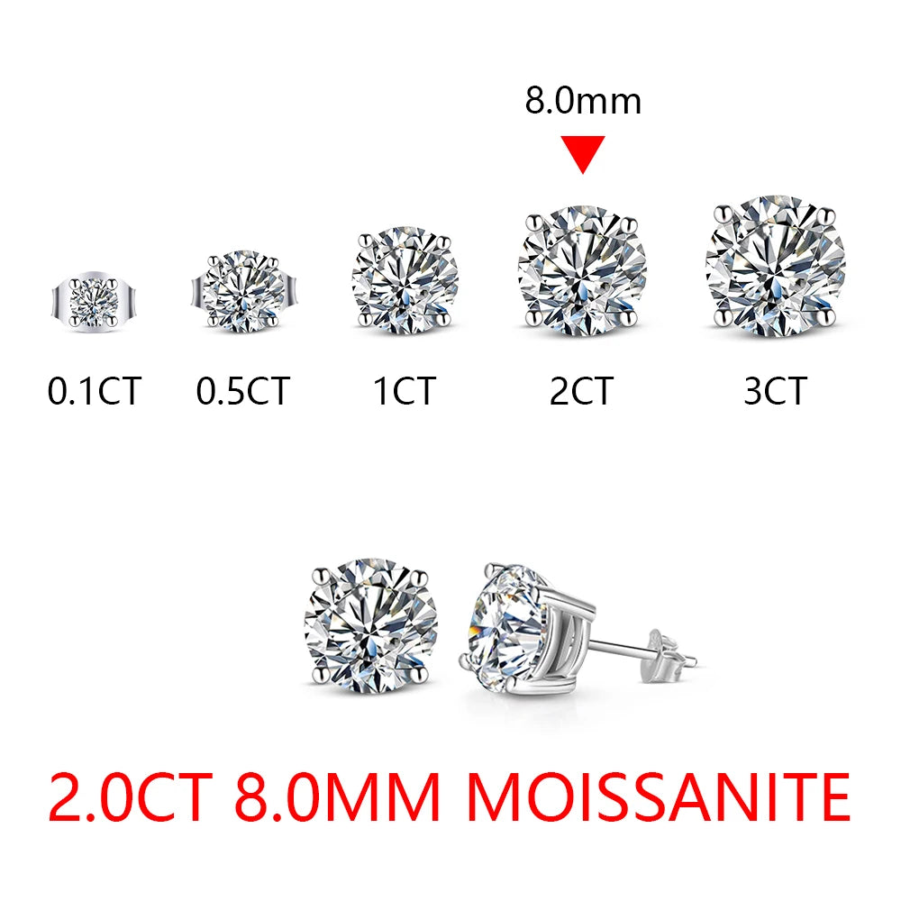 6.5mm D Color Moissanite Stud Earrings