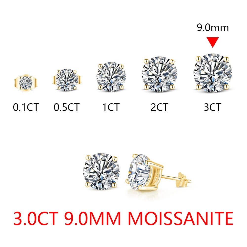 8.0mm D Color Moissanite Stud Earrings