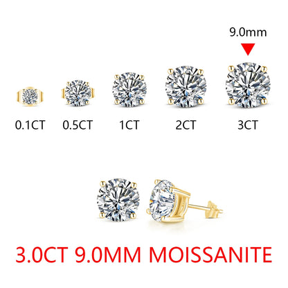 8.0mm D Color Moissanite Stud Earrings