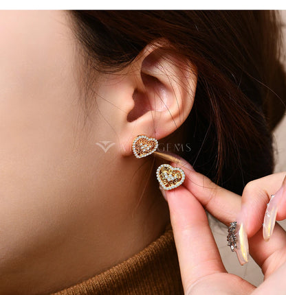 Luxury Heart Shape Moissanite Earring