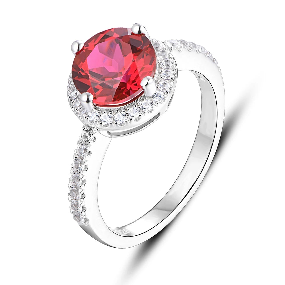S925 Wedding Band Color Change Stone Silver Ring