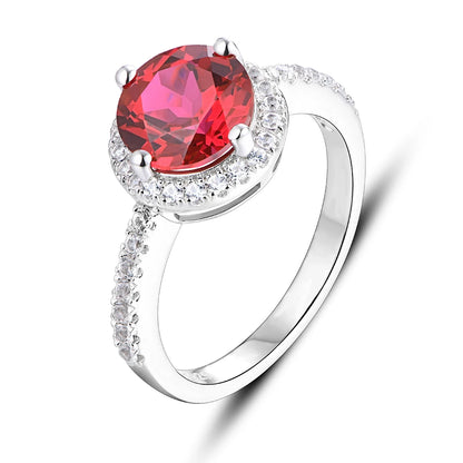 S925 Wedding Band Color Change Stone Silver Ring