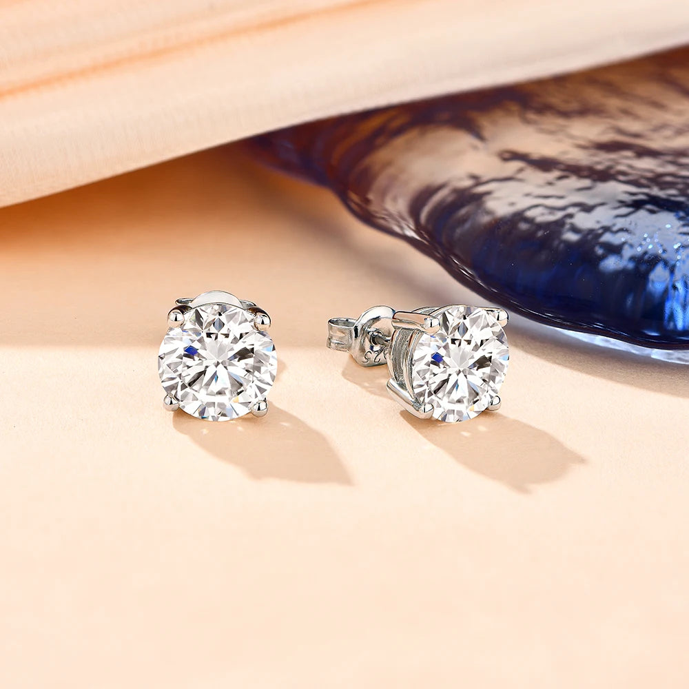8.0mm D Color Moissanite Stud Earrings