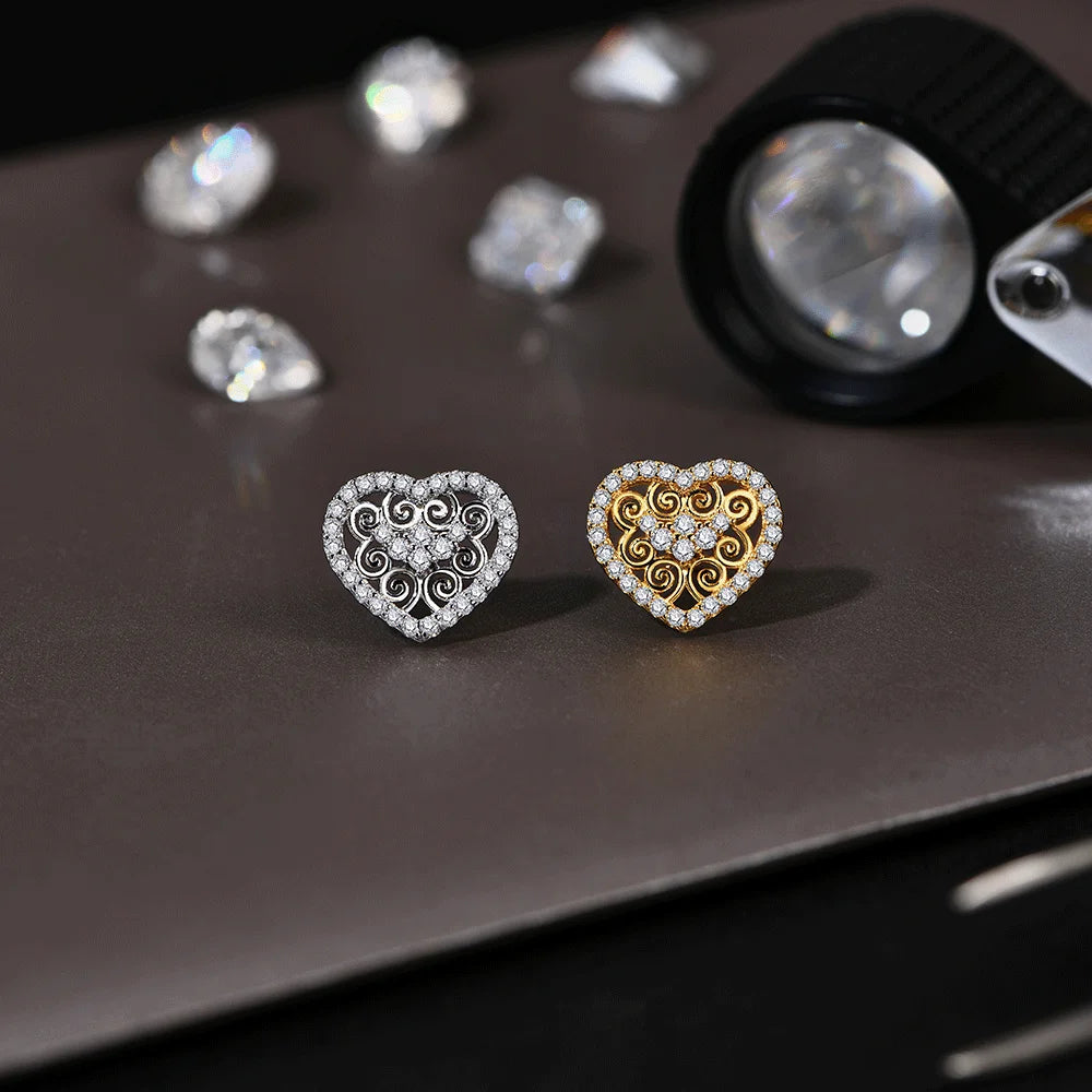 Luxury Heart Shape Moissanite Earring