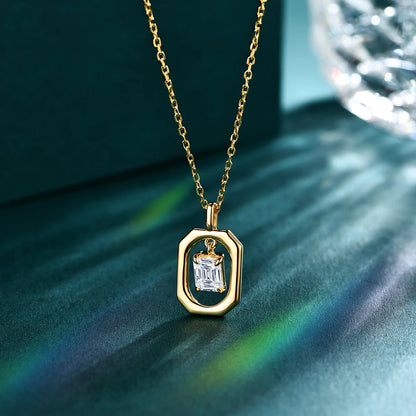 10k 14k 18k Yellow Gold Moissanite Diamond Necklace