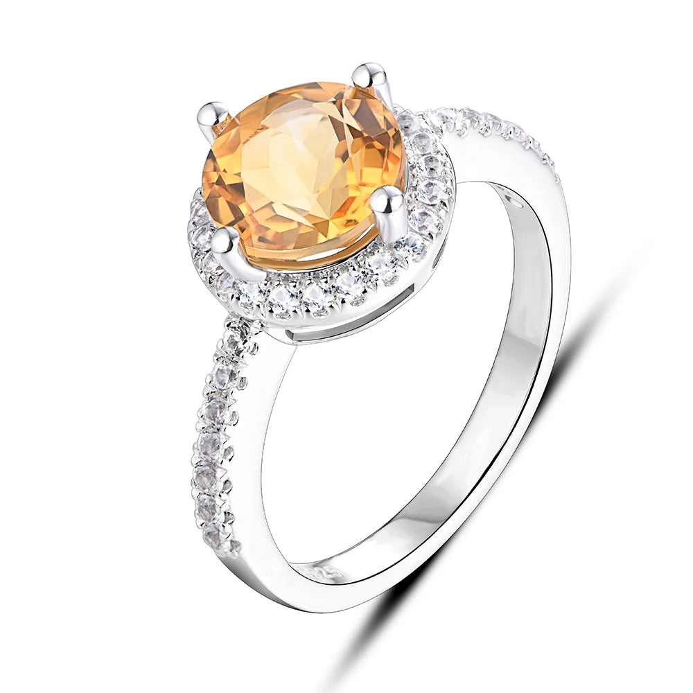S925 Wedding Band Color Change Stone Silver Ring
