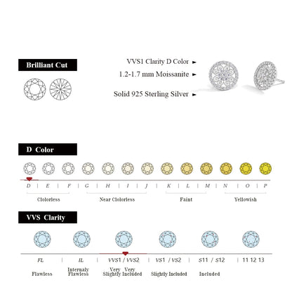 S925 Sterling Silver Sparkling Moissanite Earrings