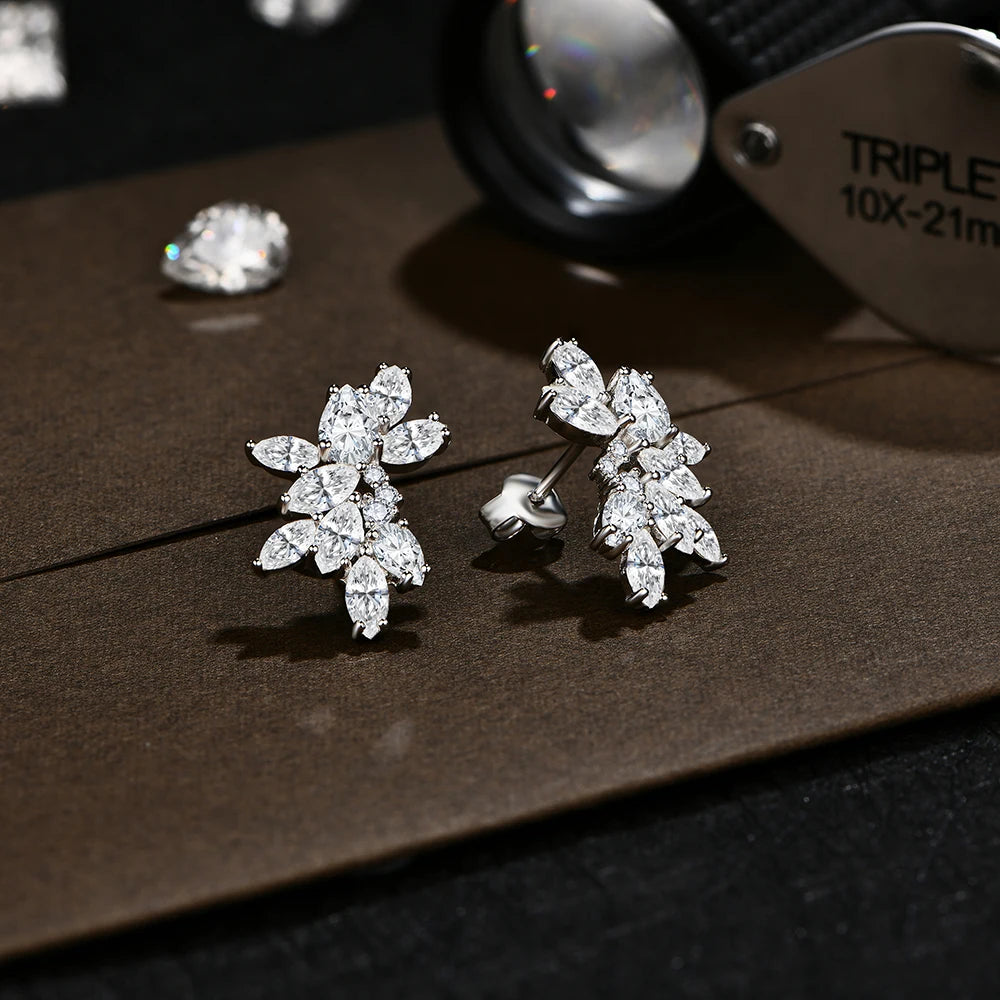 Luxury 10K 14K Gold Moissanite Stud Earrings