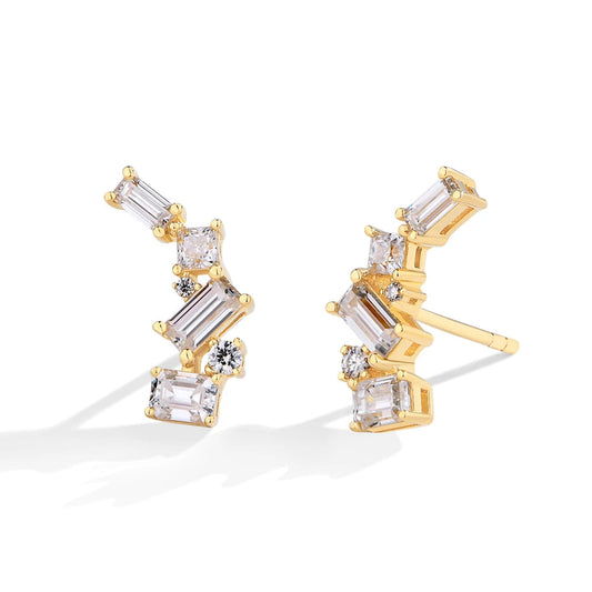 10K 14K 18K Gold Silver Moissanite Stud Earrings