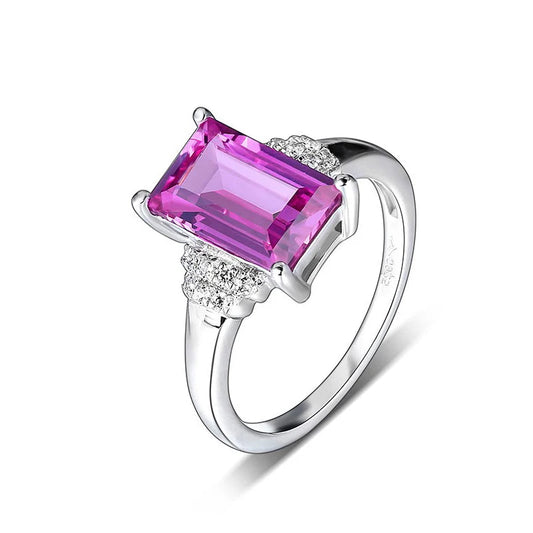 Purple Sapphire Sterling Silver Ring