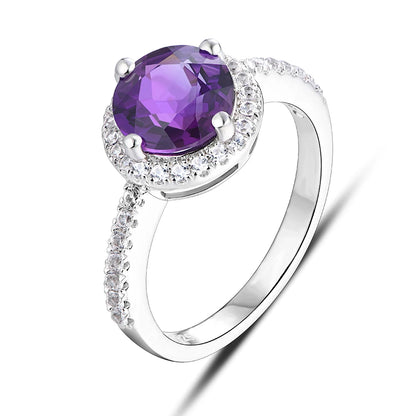 S925 Wedding Band Color Change Stone Silver Ring