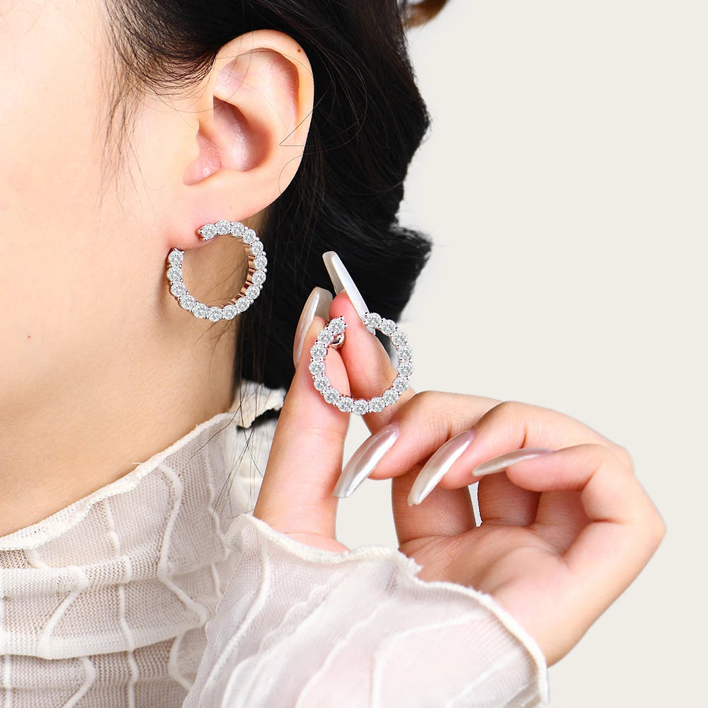 925 Sterling Silver Passed the Diamond Test Wedding Earrings
