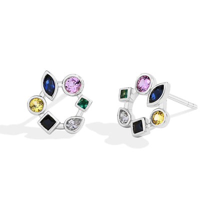 18K 925 Sterling Silver Stud Earring