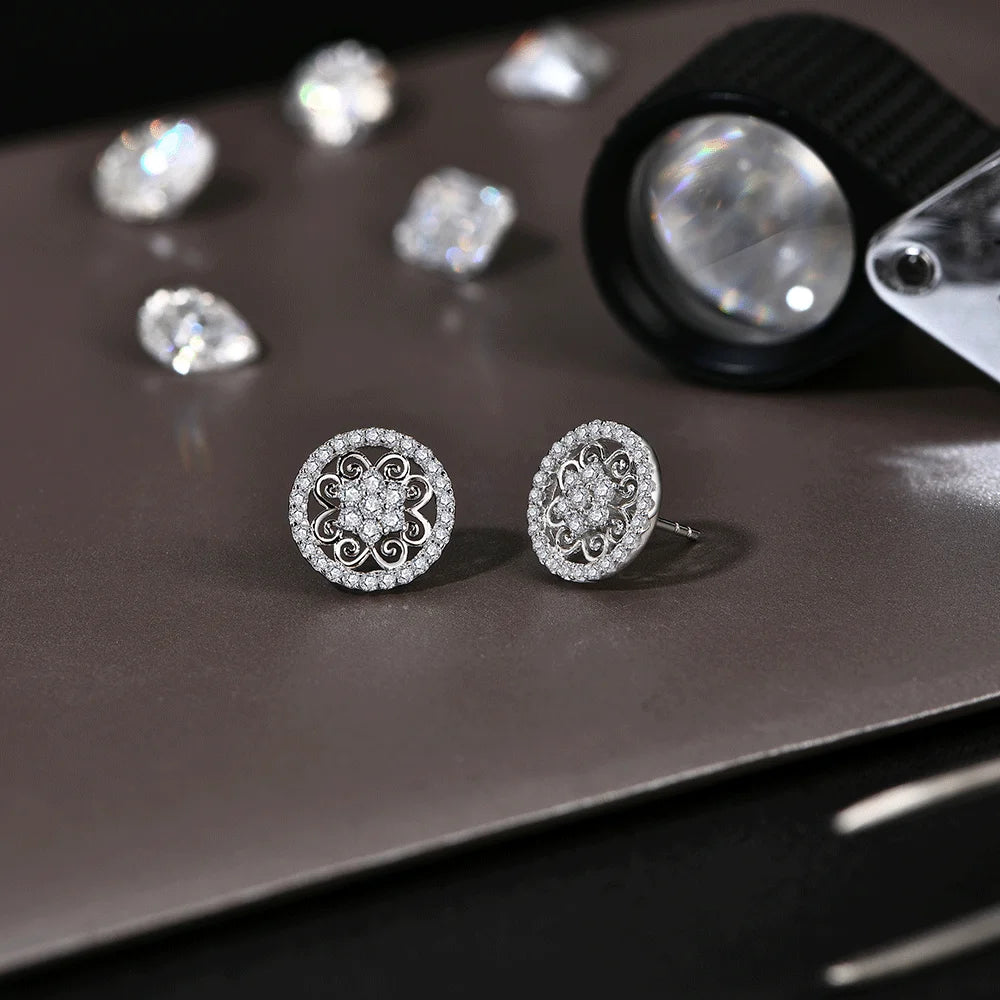 S925 Sterling Silver Sparkling Moissanite Earrings