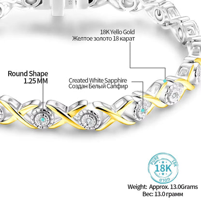 925 Silver 18K Gold Plated Tennis Bracelets