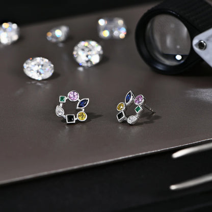 18K 925 Sterling Silver Stud Earring