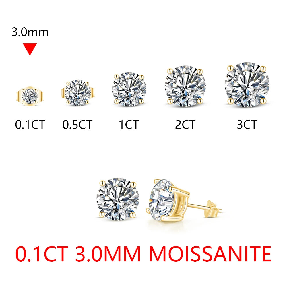 8.0mm D Color Moissanite Stud Earrings