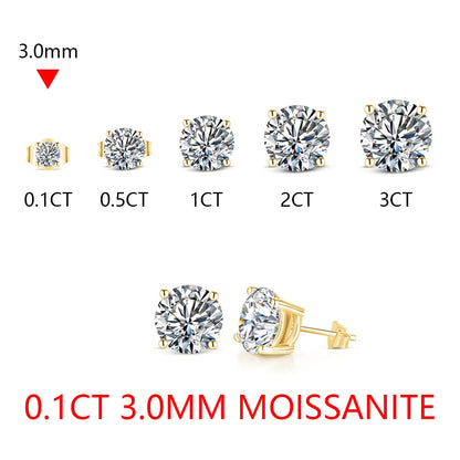 8.0mm D Color Moissanite Stud Earrings