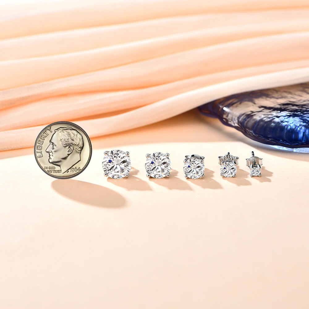 6.5mm D Color Moissanite Stud Earrings